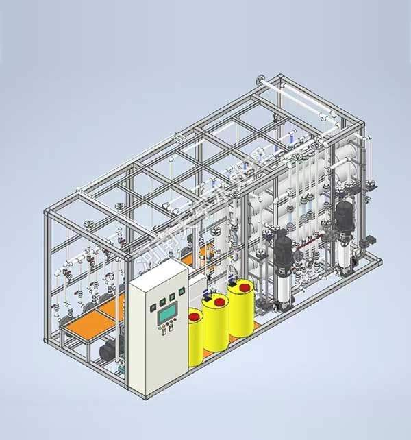成套撬裝超濾、反滲透設(shè)備三維效果圖