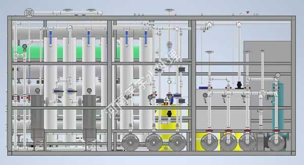 成套撬裝超濾、反滲透設(shè)備后視圖