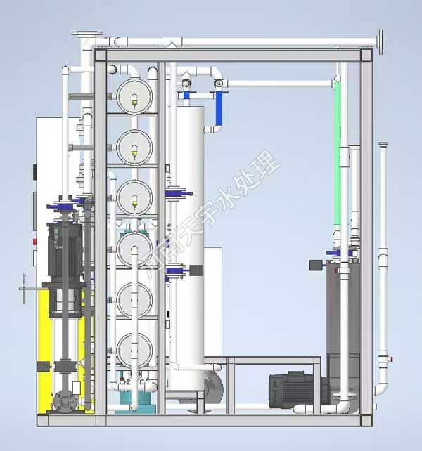 成套撬裝超濾、反滲透設(shè)備右視圖